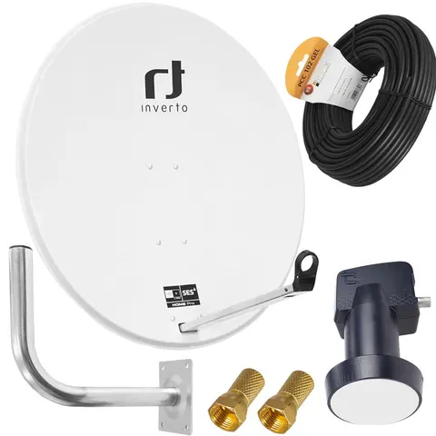 Antena Satelitarna INVERTO 80 biała Zestaw single premium GEL