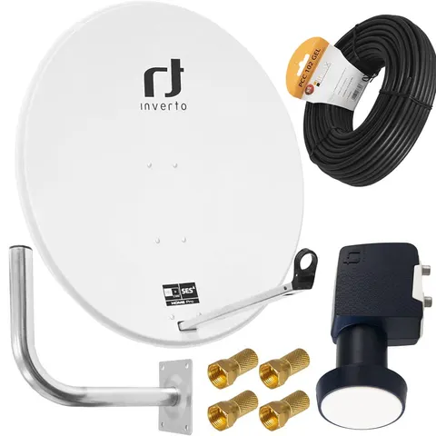 Antena Satelitarna INVERTO 80 biała Zestaw twin premium GEL