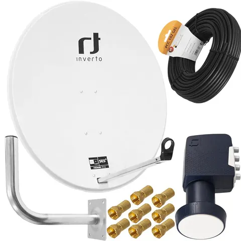 Antena Satelitarna INVERTO 80 biała Zestaw quad premium GEL