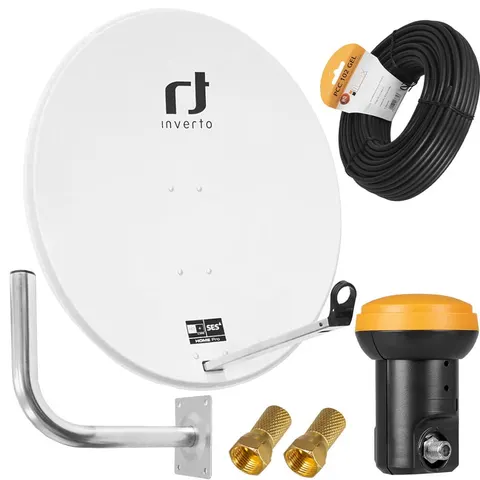 Antena Satelitarna INVERTO 80 biała Zestaw single GEL