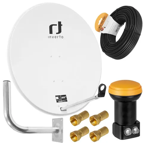 Antena Satelitarna INVERTO 80 biała Zestaw twin GEL