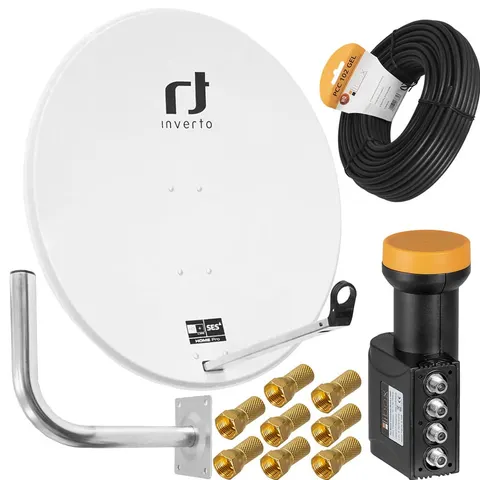 Antena Satelitarna INVERTO 80 biała Zestaw quad GEL