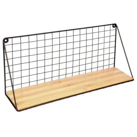 Półka ścienna metal/bambus 51x13x21,5cm 569333