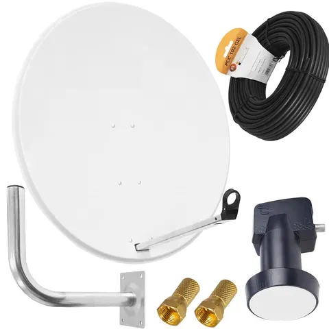 Antena Satelitarna INVERTO 90 biała Zestaw single premium GEL