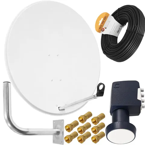 Antena Satelitarna INVERTO 90 biała Zestaw quad premium GEL