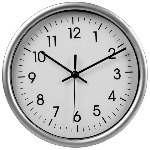 Zegar ścienny okrągły 20 cm srebrny Deco4Home