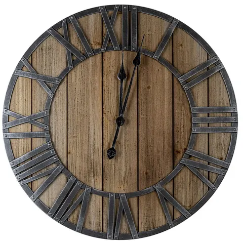 Zegar ścienny okrągły Roman 60 cm drewniany loft Deco4Home