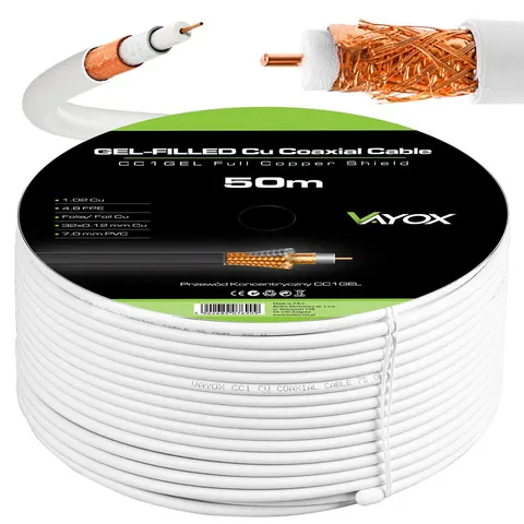 Przewód koncentryczny 1.02 Cu + 32x0.12mm Cu CC1-50GEL Vayox 50m