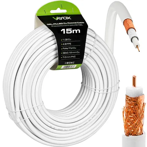 Przewód koncentryczny 1.02 Cu + 32x0.12mm Cu CC1-15GEL Vayox 15m