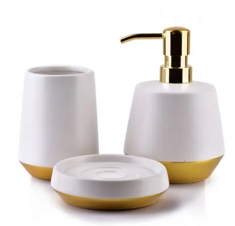 EDA WHITE Komplet łazienkowy dozownik 500ml HTWM5667 Mondex