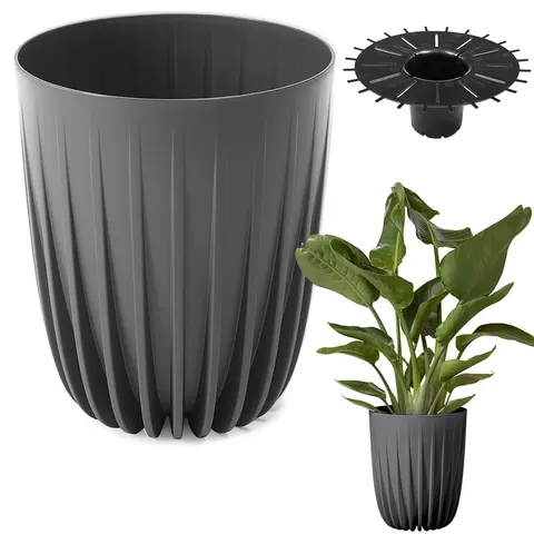 Doniczka MIRA ECO recycled 145 mm - antracyt LA912-82 Lamela