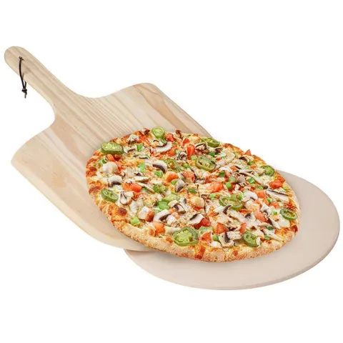 Kamień do pieczenia pizzy + drewniana łopatka Deco4Home