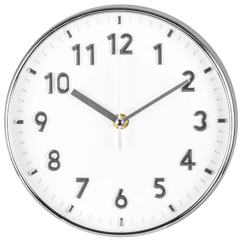 Zegar ścienny klasyczny 20 cm srebrny Deco4Home