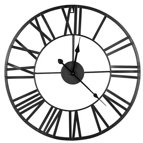 Zegar ścienny metalowy 47cm czarny Deco4Home