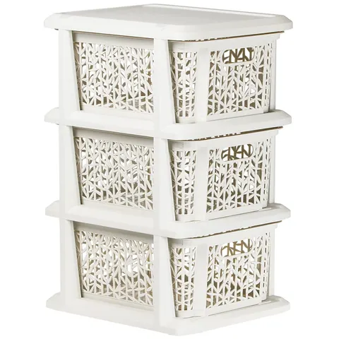 Stojak BAMBOO z 3 koszykami - 1763 biel antyczna Branq