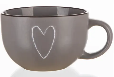 Kubek Jumbo Heart 730 ml brąz