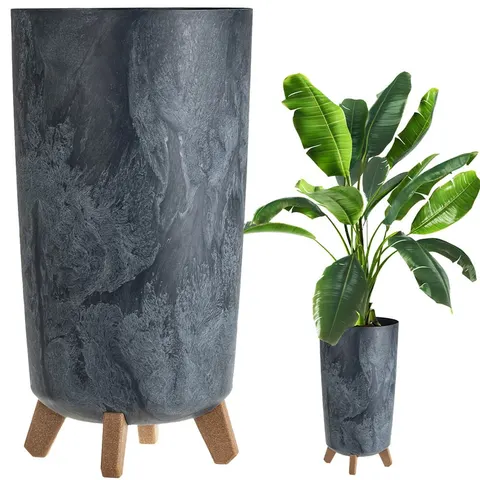 Doniczka GRACIA TUBUS SLIM BETON EFFECT- antracytowy DGTL200E-S433 Prosperplast