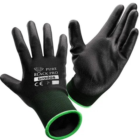 Rękawice ochronne PURE BLACK PRO poliuretan rozmiar 11 BRADAS