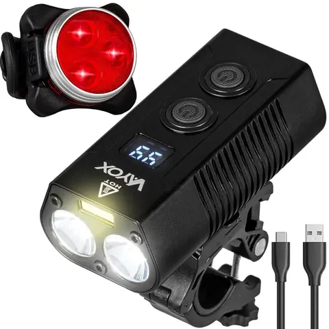 Zestaw lampka rowerowa LED na przód i tył USB VAYOX