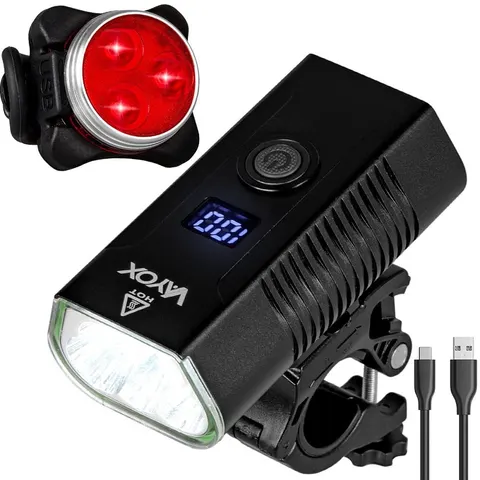 Zestaw lampka rowerowa LED przód i tył USB VAYOX