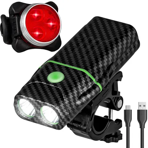 Zestaw lampka rowerowa przód tył LED USB VAYOX