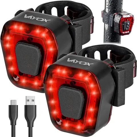 Zestaw 2x lampka rowerowa tylna LED USB VA0048