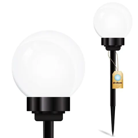 Lampka solarna ogrodowa kulka ATRIS biała 15 cm 865 LUMILED