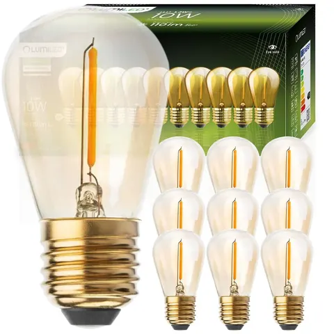 Zestaw 10X Żarówka Led Filament E27 1,3W 2200K BOX10 LUNILED