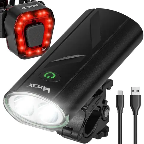 Zestaw lampka rowerowa LED przód i tył USB VAYOX