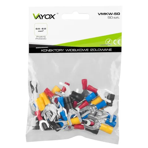 Konektory izolowane widełkowe 50 szt VMKW-50 Vayox