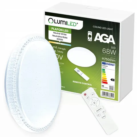 Plafon LED AGA 68W 50cm okrągły + pilot LUMILED