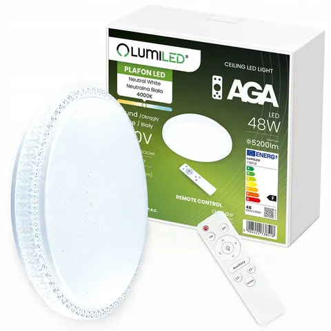 Plafon LED AGA 48W 40cm okrągły + pilot LUMILED