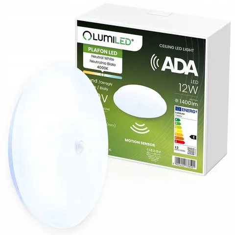 Plafon LED ADA 12W z czujnikiem ruchu 30cm 4000K okrągły LUMILED