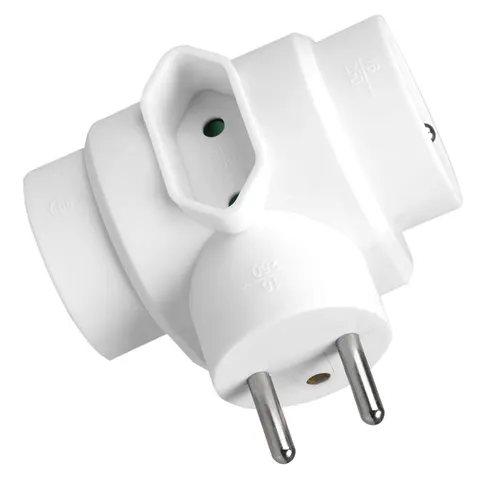 Rozgałęźnik sieciowy 1x Euro 2P + 2x 2P+0 3500W 230V VA0137 VAYOX