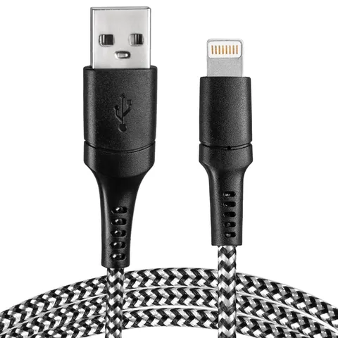 Vayox Kabel USB - lightning oplot czarno-biały 1m VA0149 Vayox