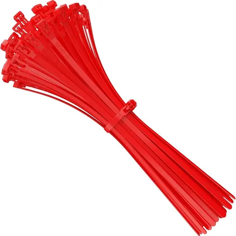 Opaski zaciskowe 2,5mm/100mm czerwone opakowanie -100szt