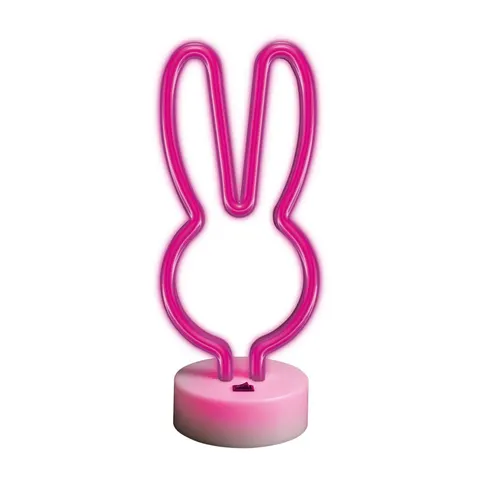 Neon na podstawce LED KRÓLICZEK róż FSNE04 Forever Light