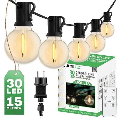 Girlanda DOLLIS 230V z pilotem 30LED 15,2M Lumiled