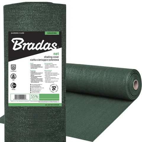 Siatka cien.-osłon. 55% 1,5x10m 60g AS-CO6015010GR BRADAS