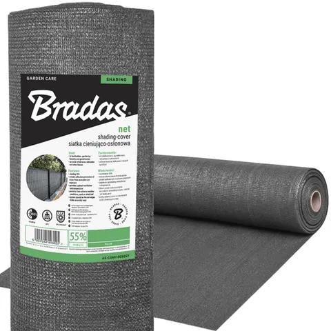 Siatka cieniująco-osłonowa 55%, 1x10m, 60g - szara AS-CO6010010GY BRADAS