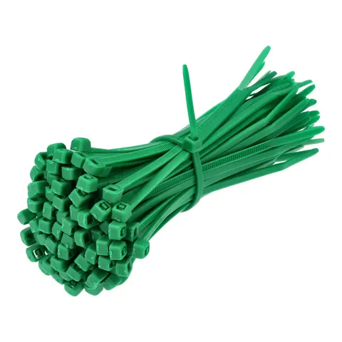 Opaski zaciskowe 2,5mm/100mm zielone opakowanie -100szt