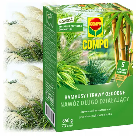 Nawóz do bambusów i traw ozdobnych 850g COMPO długo działający do 5 miesięcy działania, pampasy, miskanty, poprawia kondycję i wygląd, bogaty skład