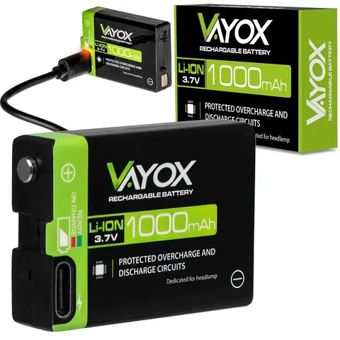 Akumulator Li-ion 3.7V 1000mAh do latarek czołowych VA0303 Vayox
