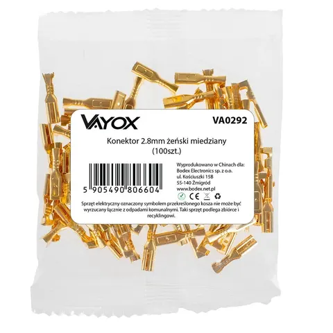 Konektor 2.8mm miedziany żeński (100szt) VA0292 Vayox
