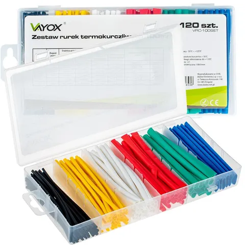 Rurki termokurczliwe 120 szt. 100mm 1,5-10mm VRC-100SET Vayox