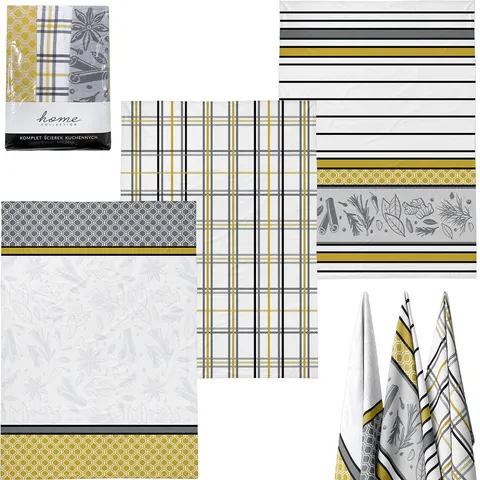 KPL ŚCIEREK KUCHENNYCH SET MUSTARD 50X70 (a'3szt) 100% BAWEŁNA JACQARD DETEXPOL