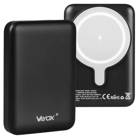 Power bank 10000 mAh USB-C / + Magnetsafe czarny VA0342 Vayox