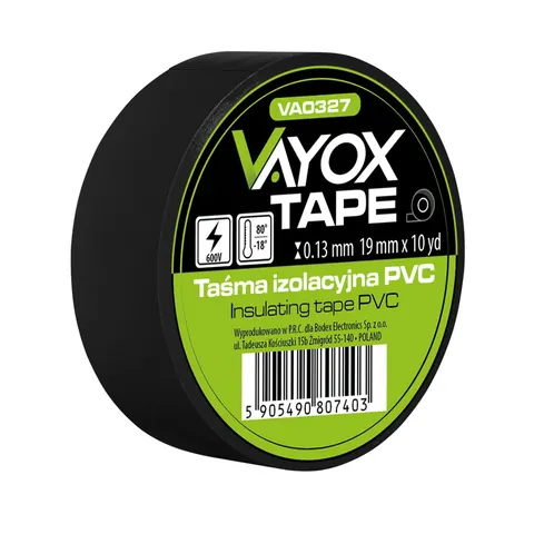 Taśma izolacyjna PVC 19mm x 10yd czarna VA0327 Vayox