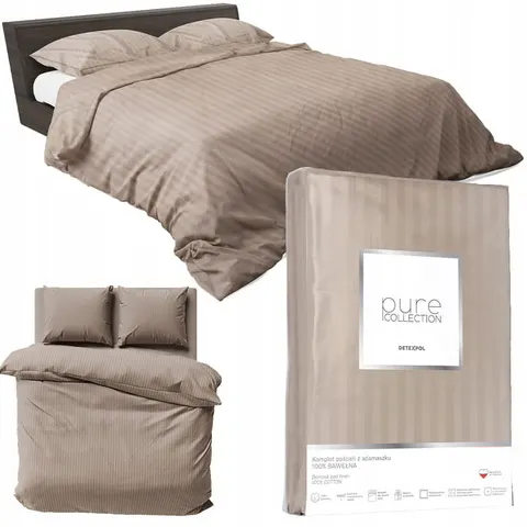 POŚCIEL SATYNA TAUPE /180/ PURE DETEXPOL
