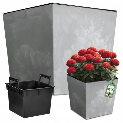 Doniczka URBI SQUARE LOW BETON EFFECT - beton DURS240LE-422U Prosperplast